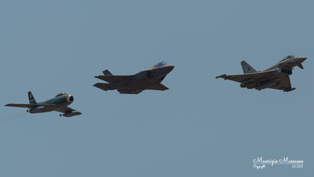 North American F-86 Sabre, Lockheed F-35A, Eurofighter EF-2000